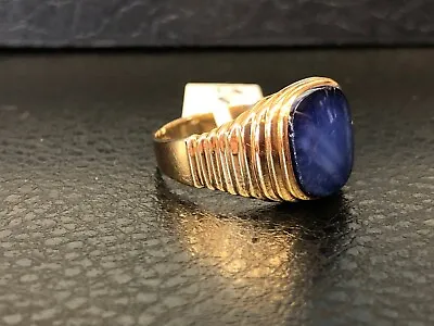 Vintage 10k Mens Star Synthetic Sapphire Ring • $569