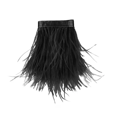 $8.27 • Buy Ostrich Feather Trims Fringe With Satin Ribbon Tape Dress Sewing Crafts Costume