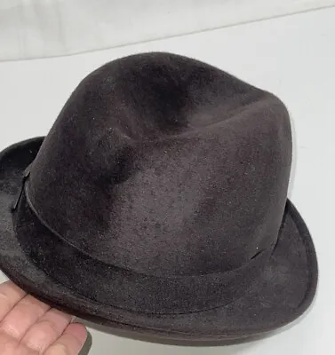 Vintage Knox Foxhound Fedora Brown Felt Hat With Ribbon Band 7 3/8 • $140