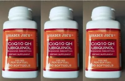 FRESHEST!! **EXP 9/2027** 3 X Trader Joe's CoQ10 Ubiquinol 100mg 60 Softgels • $38.99