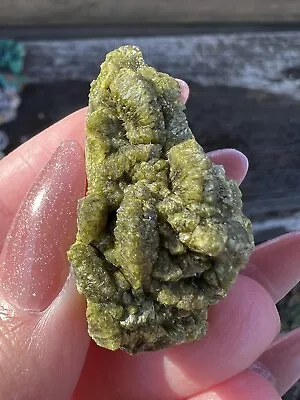 Green Epidote Cluster- Natural 1.3” 19.22g Reiki Morocco Epidote Mineral Cluster • $10.95