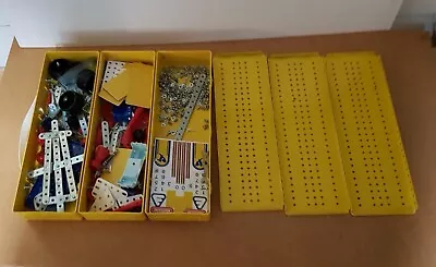 3 Meccano Metal Storage Boxes And Lids With Some Contents. • £18