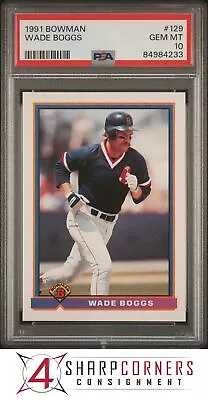 1991 Bowman #129 Wade Boggs Red Sox Hof Psa 10 B3872839-233 • $25.99