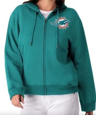 Miami DOLPHINS Officially Licensed NFL G-III 4Her Womens Full-Zip HOODIE NWT 2XL • $24.98