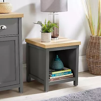 Lamp Table Or Bedside Dark Grey Oak Shelf Occasional End Table Two Tone Avon • £39.99