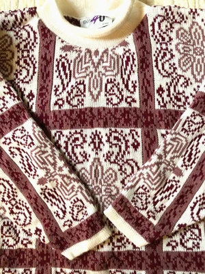 $24.50 • Buy Vtg 90's  Cut 4U  Women MEDIUM Oversize Snowflake Sweater Knit Pullover USA Made
