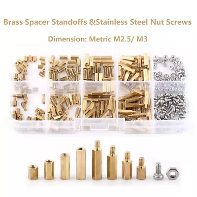 £14.85 • Buy 200pcs M2.5/M3 Brass Hex Male Female Screws Set Standoff Support Spacer Pillar