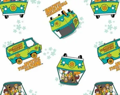 £5.25 • Buy Fat Quarter Scooby Doo Mystery Machine White Quilting Cotton Fabric