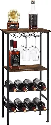 3-Tier Wine Bar Table: Small Liquor Bottle Holder With 8-Bottle Wine Rack Mini • $64.99