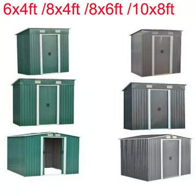 Panana Metal Garden Shed Storage Sheds Heavy Duty Outdoor FREE Base Foundation • £259.99