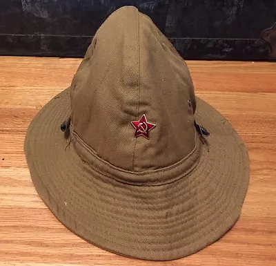 Vtg. Vietnam War Era USSR SOVIET RUSSIAN Boonie Green Bucket Brim Jungle Hat Cap • $179.99