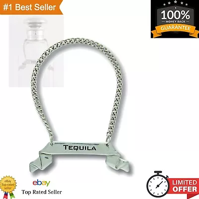 Pewter Tequila Decanter Tag - Classic Ribbon Style - Luxury Liquor Bottle Label • $42.33