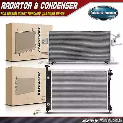 Radiator & AC Condenser Cooling Kit For Nissan Quest Mercury Villager 1999-2002 • $190.99
