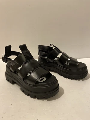 £50 • Buy Buffalo London Black Aspha Vegan Sandals Womens EU 37 / UK 4 L1013