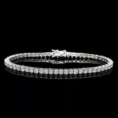 12.00Ct Round Cut VVS1 Diamond 7  Tennis Men's Bracelet 14K White Gold Finish • $146.40