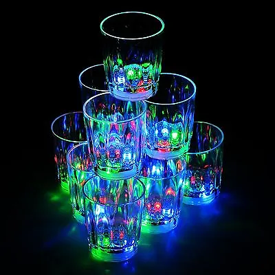 Flash Light Up Cups Shot Glasses Plastic 2 Oz LED Drinking Blinking Barware -24  • $21.99
