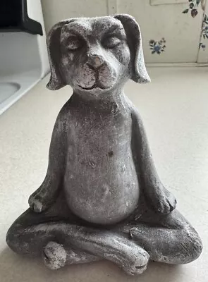 Meditating Dog Statue Ornament Buddha Zen Yoga Dog Home Garden Decor • $24.99