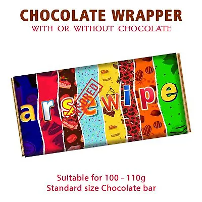 A*sewipe Chocolate Bar Wrapper Funny Novelty Gift Present For Friend Uncle Son • £4.99