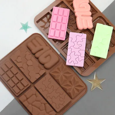 £4.19 • Buy Silicone Chocolate Mold Jelly Block Bar Ice Tray Fondant Cake Decor Candy Molds