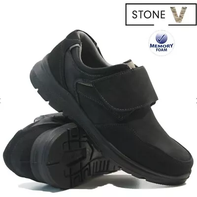 Mens Memory Foam Wide Fit Easy Touch Walking Orthopaedic Casual Formal Shoes Sz • £16.95