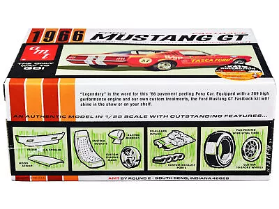 AMT AMT1305 Skill 2 Model Kit 1966 Ford Mustang GT Fastback 1/25 Scale Model • $50.99