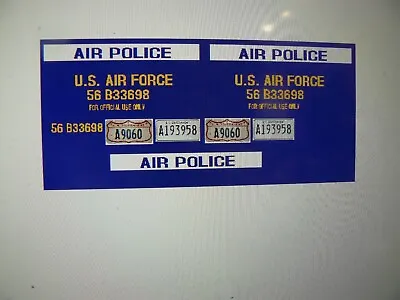 US Air Force  AIR POLICE Vehicle     Decals 1:18 • $14.97