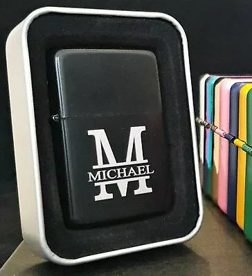 £6.49 • Buy Petrol Lighter In Gift Box Engraved With Name & Initial  Personalised Birthday1