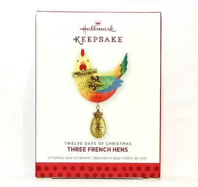 Hallmark 2013 Three French Hens Ornament #3 In Twelve Days Of Christmas Series • $12.95