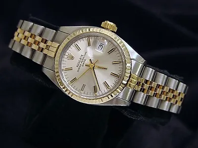 Rolex Date Ladies 2Tone Yellow Gold & Steel Watch Silver Dial 6917 • $5644