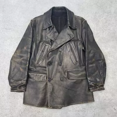 30'S Horsehide Leather Car Coat Durable Vintage Hercules Jacket • $780.45