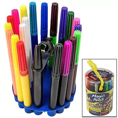 20pc Magic Pens Amazing Colour Changing Pens Set Stencils Blow Pen Gift Set Pens • £9.99