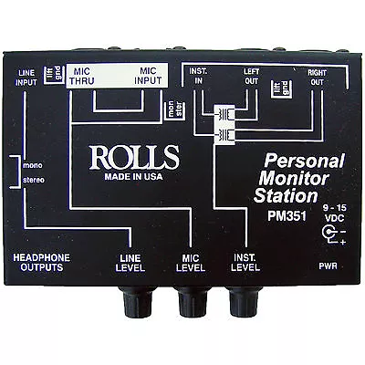 Rolls PM351 3 Channel Personal Monitor Station Headphone Mix • $119