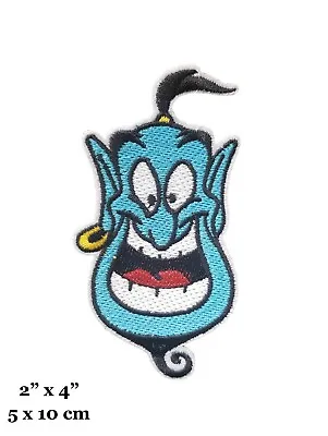 Aladdin Movie Blue Genie Character Face Embroidered Iron On Patch • $4.99