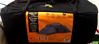 Halfords 6 Person Tunnel Tent With Porch 2 Rooms Living Room & Carry Case -NEW • £139.95