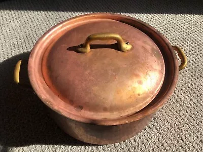 Williams Sonoma 5qt Copper Stock Pot With Lid Made In France 9.5” X 4.5” • $150