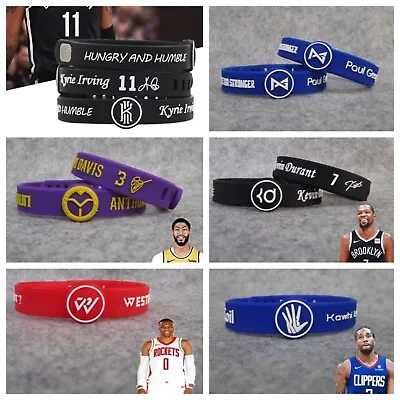 NBA PLAYERS Silicone Wristband Adjustable Clasp Bracelet Durant Curry Lebron MJ  • $9.99