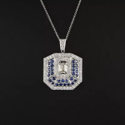 14K White Gold Vintage Magnificent Circa Wedding Pendant 1.62 Ct CZ Pendant • $189.28