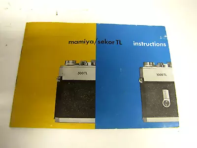 Mamiya Sekor 500 / 1000 TL 35mm SLR Film Camera Instruction Book User Manual • $9