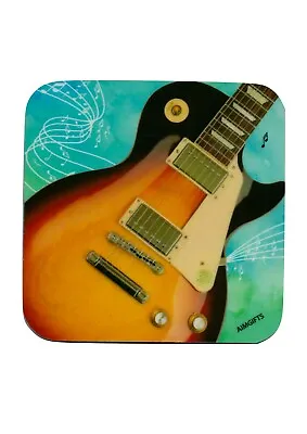 AIM Gifts Single Vinyl Drinks Coaster Rubber Non Slip Base LP Electric Guitar • $6.37