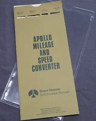 Original Apollo Programme North American Rockwell Mileage And Speed Converter • $7.47