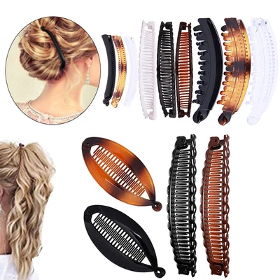 $4.70 • Buy Banana Hair Clip Comb Clamp Grip Ponytail Holder Women Hairpin Hair Accessories