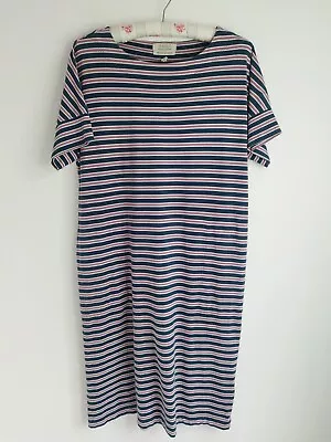 SEASALT Dress The Sailor Nautical Blue Purple Stripe Jersey Cotton Size UK 14  • £29