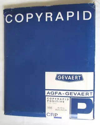 PACK OF 100 VINTAGE AGFA-GEVAERT COPYRAPID 8  X 10  DARKROOM DEVELOPING  PAPER • £23