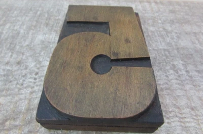 £4.99 • Buy Original Vintage Wooden Letterpress Printers Block Number - 5