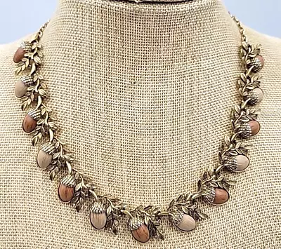 Vintage 1950s Coro Knotts Berry Acorn Choker Necklace • $49.99