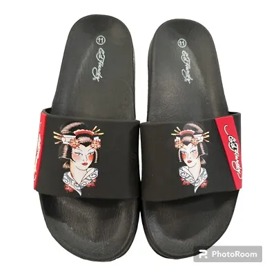 Retro ED HARDY Slide Footwear Sandal Marc Echo Woman’s Size 11 Geisha • $19.99