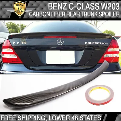 Carbon Fiber CF 01-07 Benz C-Class W203 4D Rear Trunk Spoiler Wing Deck Kit • $146.99