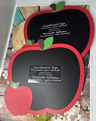 Apple Shaped Chalk Board Sign Teacher Message Board  *2 • $12.99