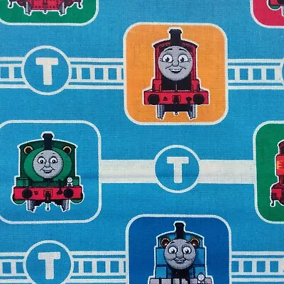 £11 • Buy Thomas The Tank Engine Blue Blocks Cotton Fabric, Per 50cm T1