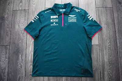 Mens Xxl Aston Martin F1 Formula One Team Polo Shirt Jersey Green Cognizant Rare • $29.99